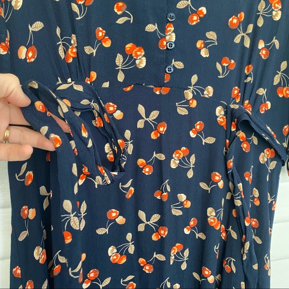 ‘Angel’ Vintage Style Cherry Patterned Navy Dress - Picture 12 of 12